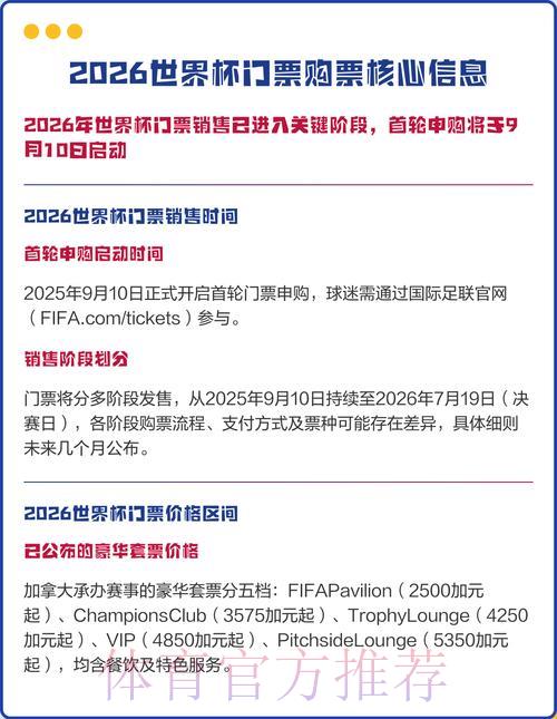 2026世界杯官方购票平台最新推荐与使用指南